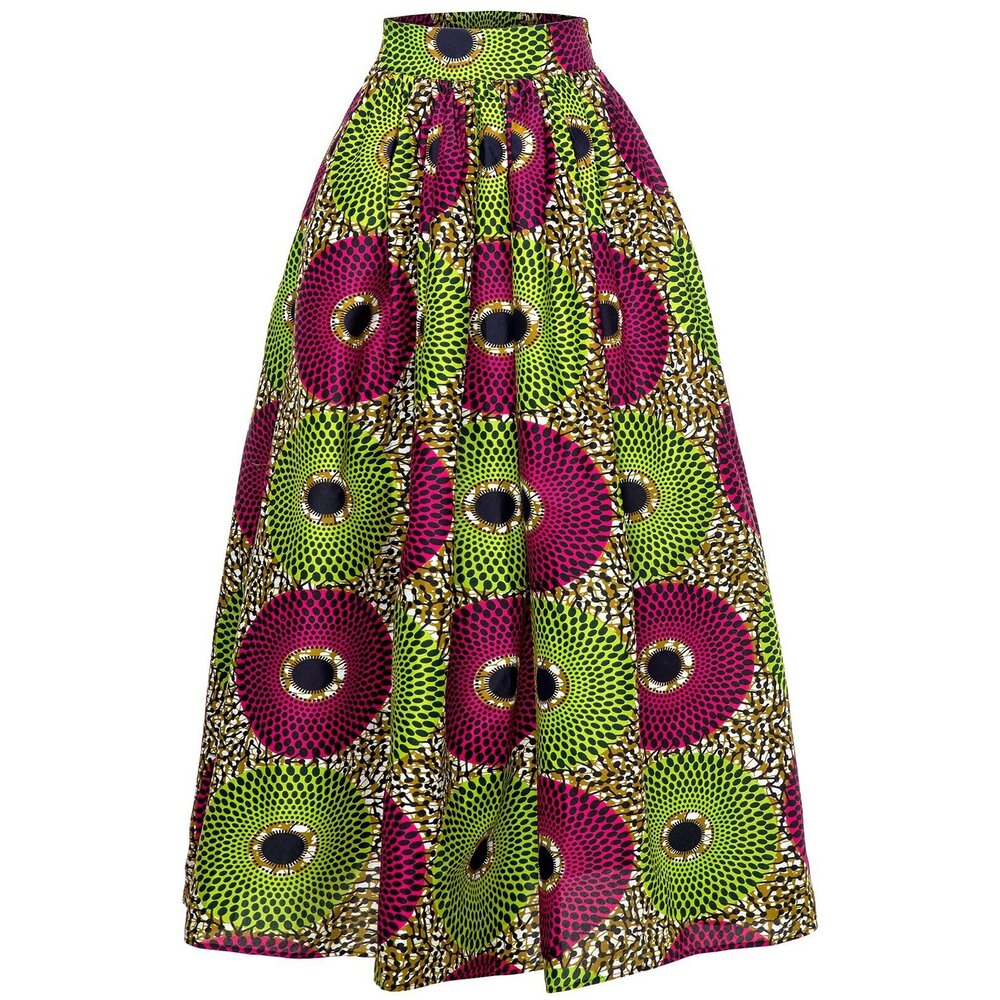 9154 African Traditional Costume Ankara Print Skirt Dashiki Long Skirts